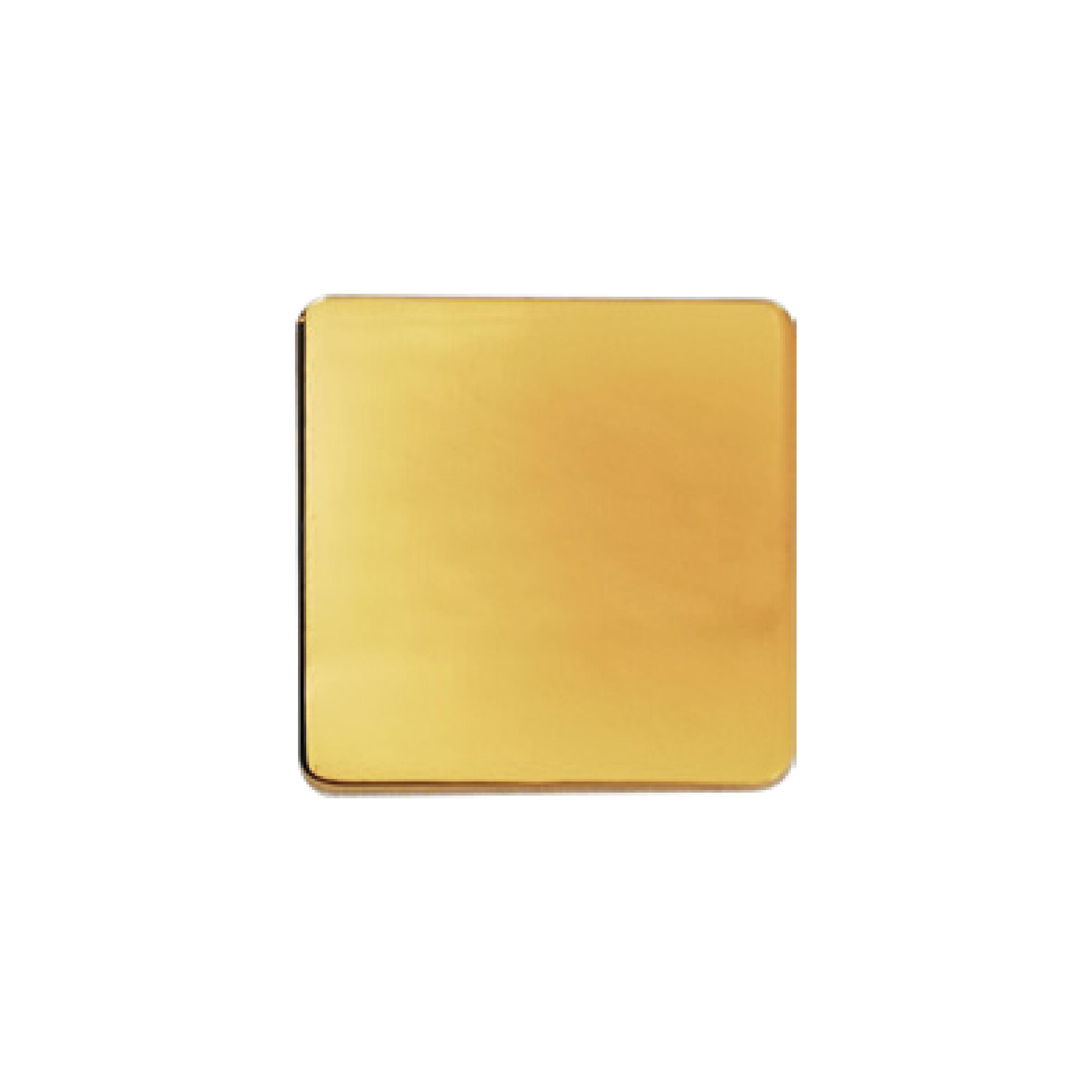 22 x 22 mm Gold Flat Rectangular Metal Badge